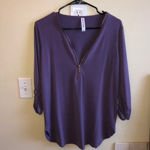 Purple zip blouse